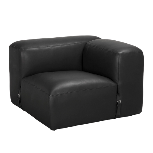 Noir Furniture - Augustus Modular Sofa Right Corner in Black - LEA-AS003A-R - GreatFurnitureDeal