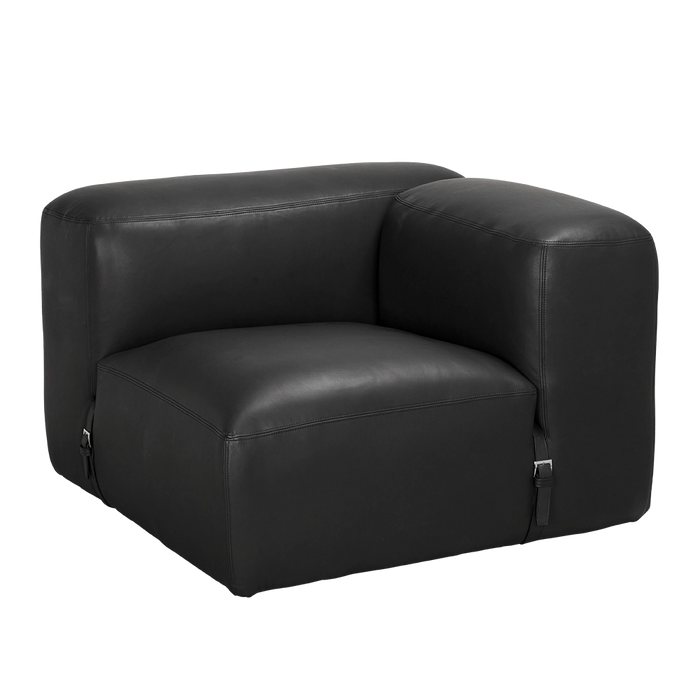 Noir Furniture - Augustus Modular Sofa Right Corner in Black - LEA-AS003A-R - GreatFurnitureDeal