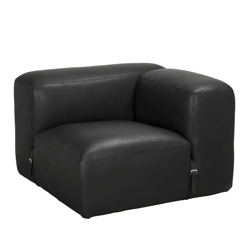 Noir Furniture - Augustus Modular Sofa Right Corner in Black - LEA-AS003A-R - GreatFurnitureDeal