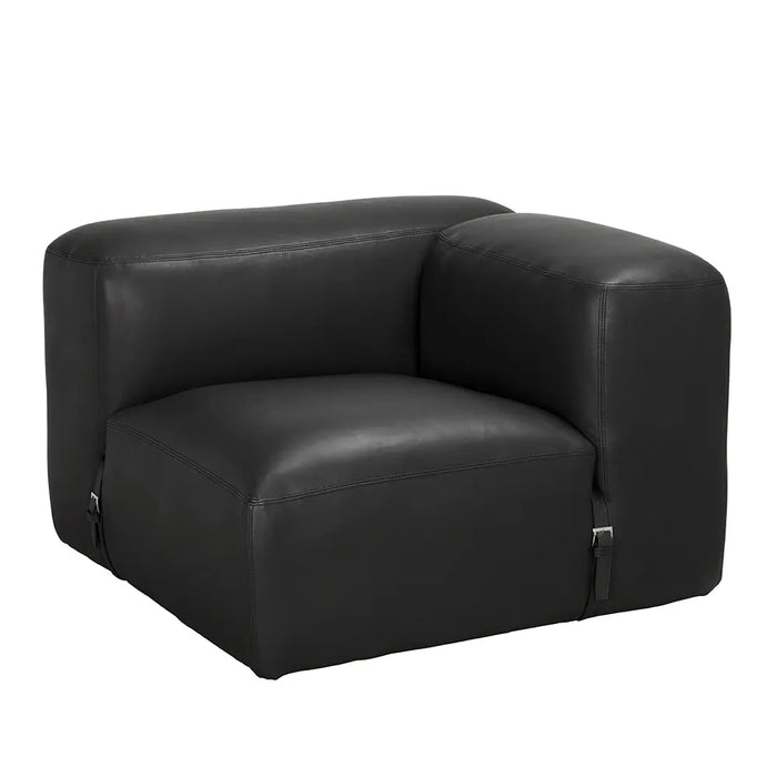 Noir Furniture - Augustus Modular Sofa Right Corner in Black - LEA-AS003A-R - GreatFurnitureDeal