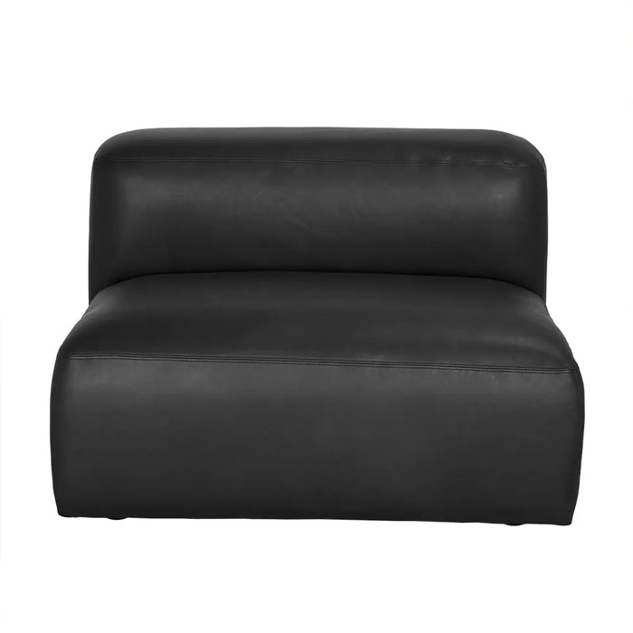 Noir Furniture - Augustus Modular Sofa Middle Santosa in Black - LEA-AS003B - GreatFurnitureDeal