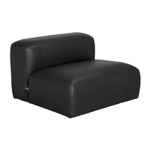 Noir Furniture - Augustus Modular Sofa Middle Santosa in Black - LEA-AS003B - GreatFurnitureDeal