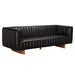 Noir Furniture - Khann Sofa in Ebony Black Leather - LEA-AS004BLL - GreatFurnitureDeal