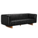 Noir Furniture - Khann Sofa in Ebony Black Leather - LEA-AS004BLL - GreatFurnitureDeal
