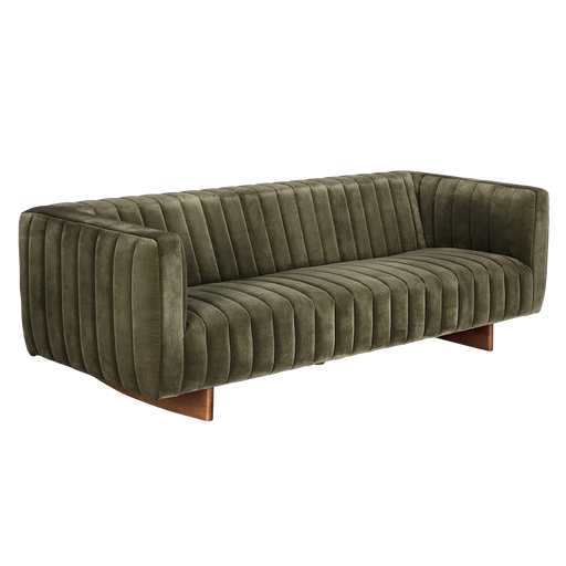 Noir Furniture - Khann Sofa in Olive Green - LEA-AS004VEL - GreatFurnitureDeal