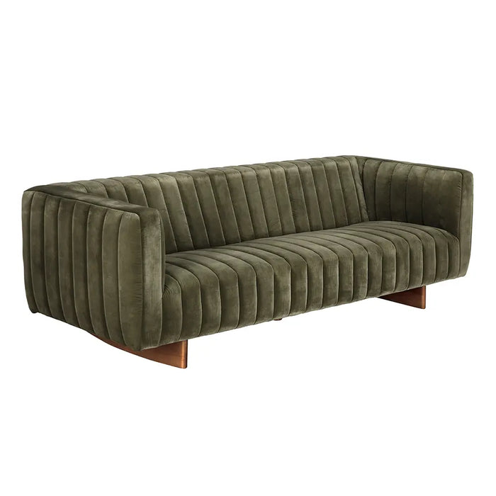 Noir Furniture - Khann Sofa in Olive Green - LEA-AS004VEL - GreatFurnitureDeal