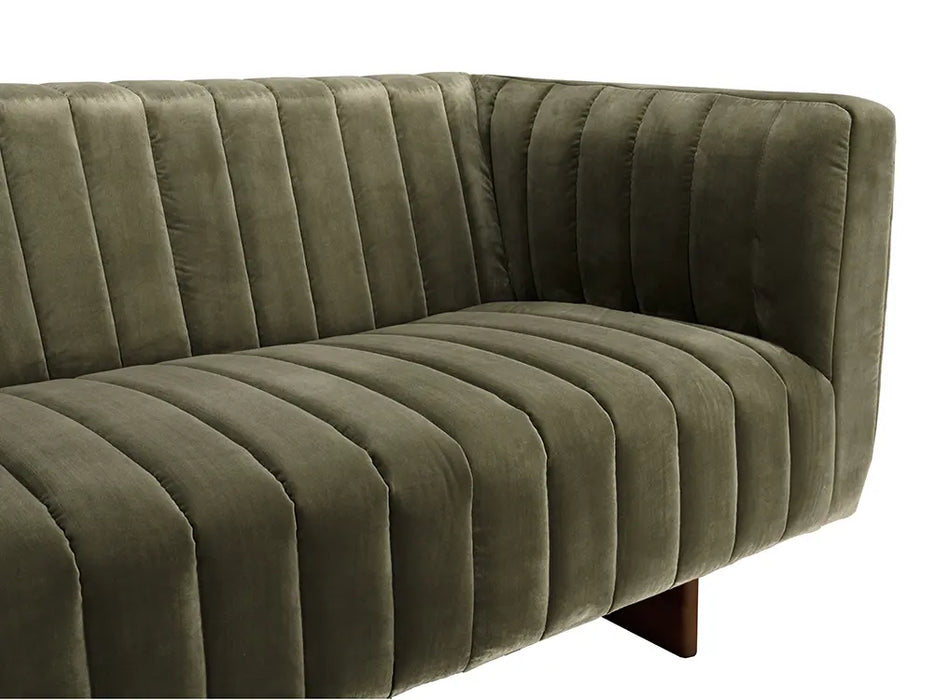 Noir Furniture - Khann Sofa in Olive Green - LEA-AS004VEL - GreatFurnitureDeal