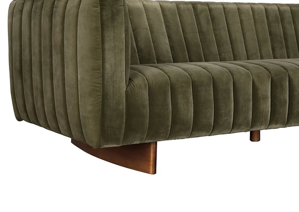 Noir Furniture - Khann Sofa in Olive Green - LEA-AS004VEL - GreatFurnitureDeal