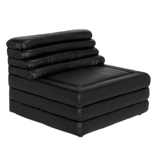 Noir Furniture - Bandera Sofa, 1A in Onyx Black - LEA-AS015A-1A - GreatFurnitureDeal