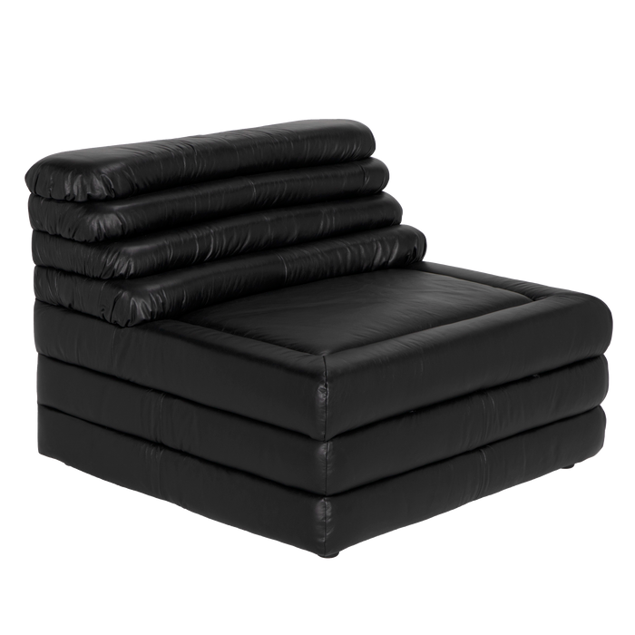 Noir Furniture - Bandera Sofa, 1A in Onyx Black - LEA-AS015A-1A - GreatFurnitureDeal