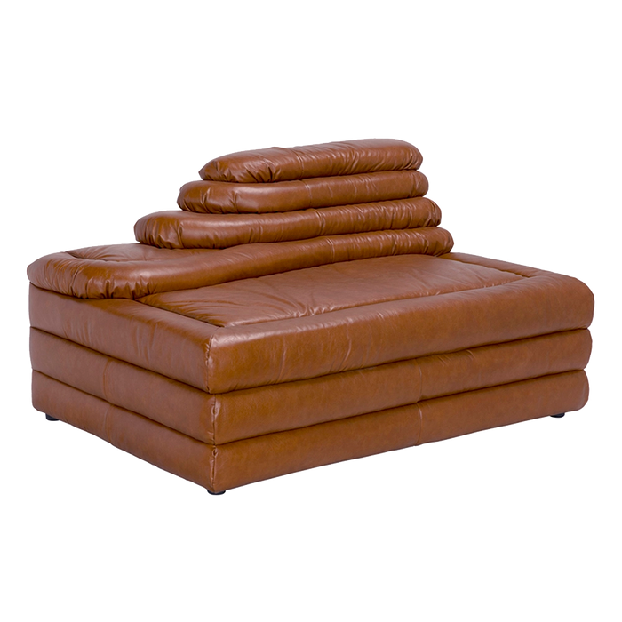 Noir Furniture - Bandera Sofa Cl in Roche Tan - LEA-AS015A-CLBR - GreatFurnitureDeal