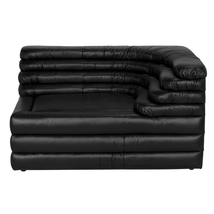 Noir Furniture - Bandera Sofa, L in Onyx Black - LEA-AS015A-L - GreatFurnitureDeal