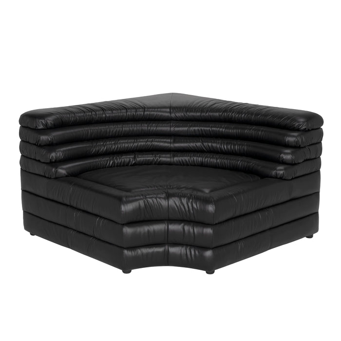 Noir Furniture - Bandera Sofa, SC in Onyx Black - LEA-AS015A-SC - GreatFurnitureDeal