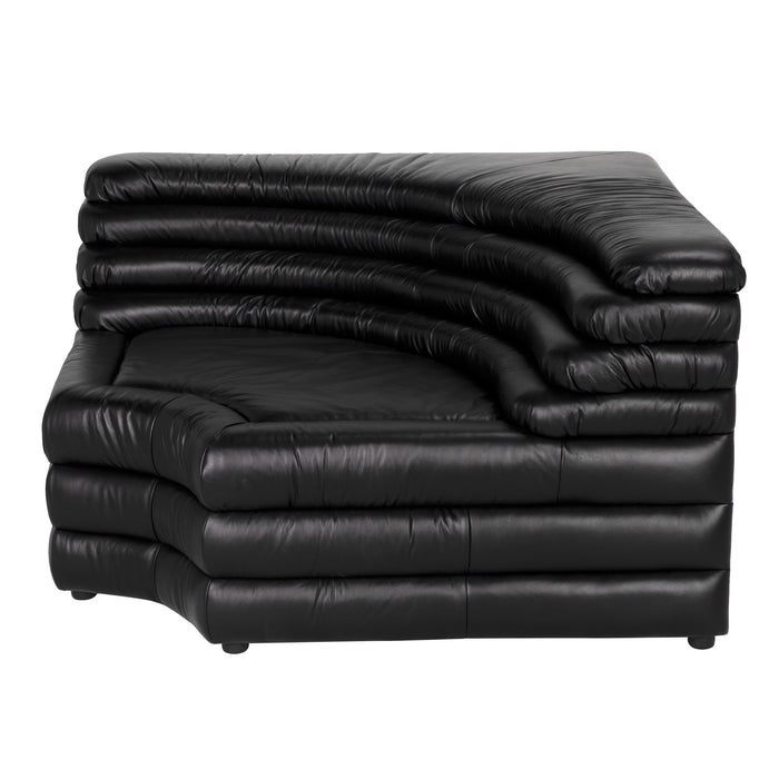 Noir Furniture - Bandera Sofa, SC in Onyx Black - LEA-AS015A-SC - GreatFurnitureDeal
