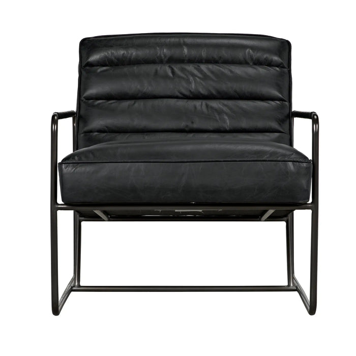 NOIR Furniture - Demeter Chair Metal and Black Leather - LEA-C0306-1D - GreatFurnitureDeal