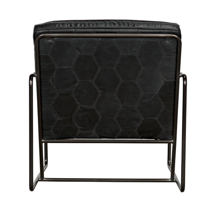 NOIR Furniture - Demeter Chair Metal and Black Leather - LEA-C0306-1D