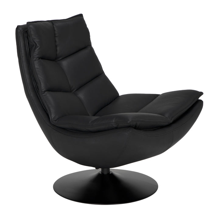 Noir Furniture - Liam Swivel Chair in Black - LEA-C543 - GreatFurnitureDeal