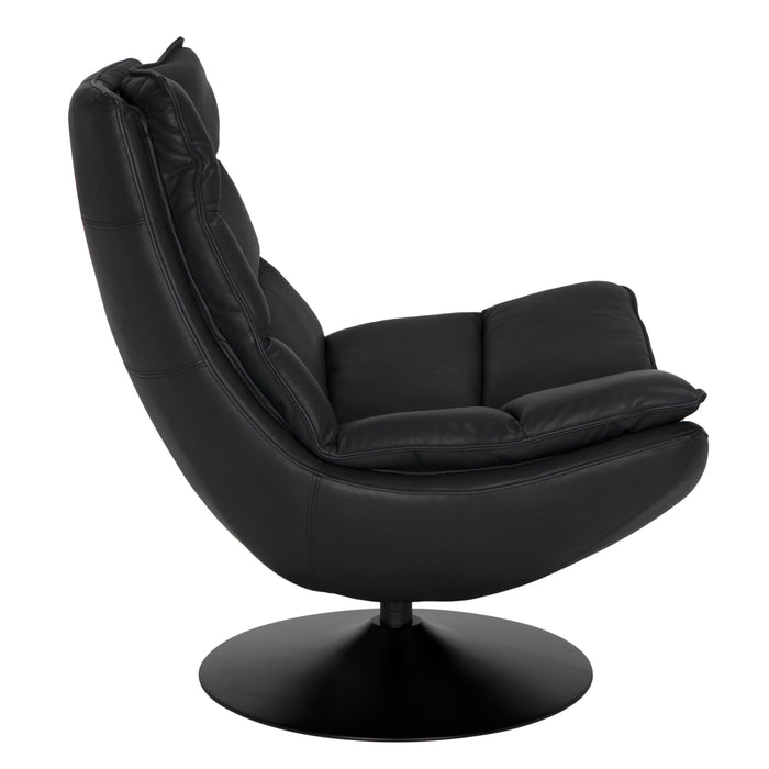 Noir Furniture - Liam Swivel Chair in Black - LEA-C543 - GreatFurnitureDeal