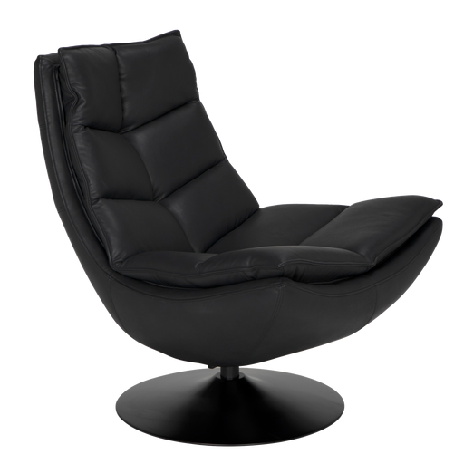 Noir Furniture - Liam Swivel Chair in Black - LEA-C543 - GreatFurnitureDeal