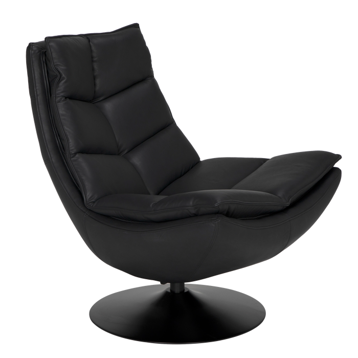 Noir Furniture - Liam Swivel Chair in Black - LEA-C543 - GreatFurnitureDeal