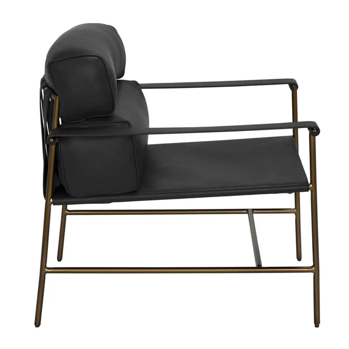 Noir Furniture - Chet Chair in Metal and Black - LEA-C0548A-1D - GreatFurnitureDeal