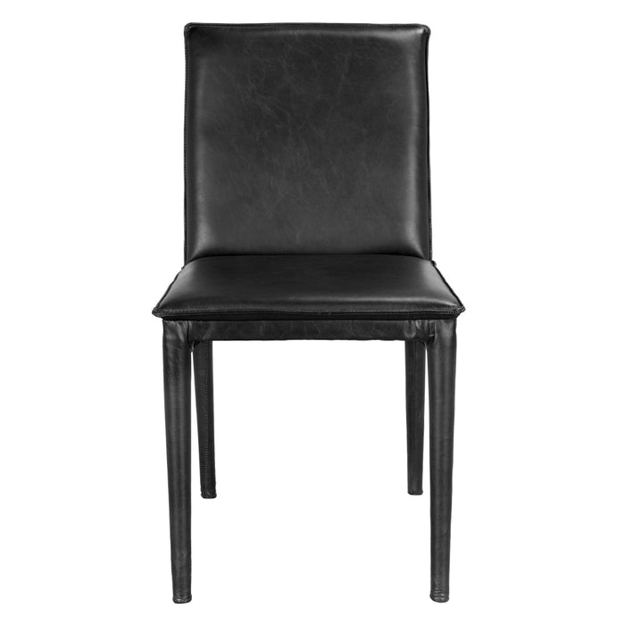 Noir Furniture - Newton Dining Chair in Ebony Black Leather - LEA-C004BLL - GreatFurnitureDeal