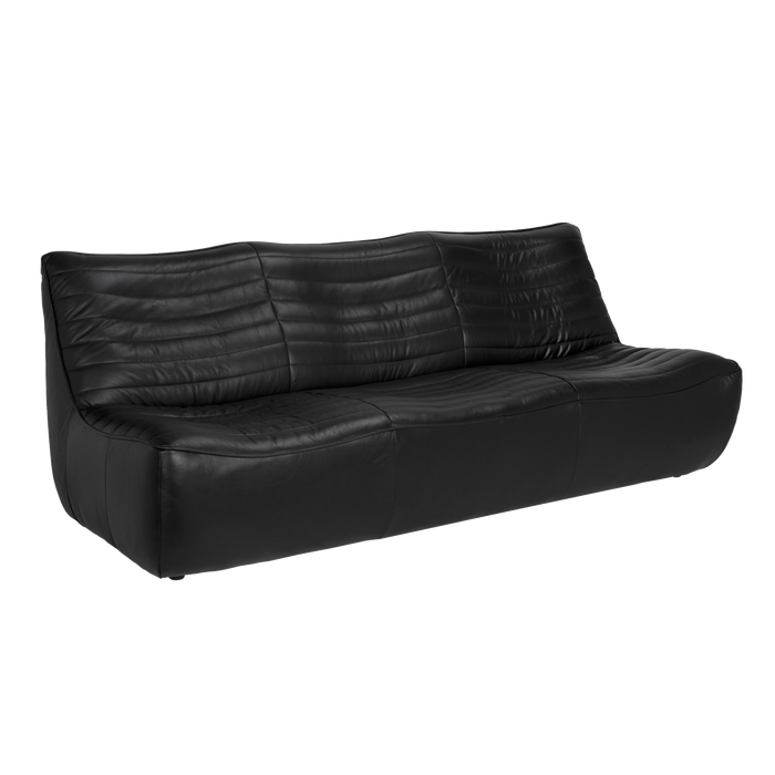 Noir Furniture - McClain 3 Seater Sofa in Onyx Black - LEA-S0591-3A - GreatFurnitureDeal