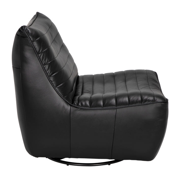 Noir Furniture - McClain Swivel Single Sofa in Onyx Black - LEA-S0591A-1A - GreatFurnitureDeal