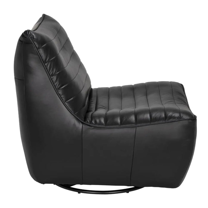 Noir Furniture - Mcclain Swivel Single Sofa in Matte Black - LEA-S0591A-1A - GreatFurnitureDeal