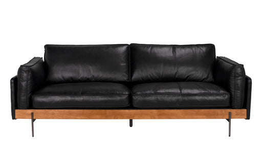 Noir Furniture - Ray Sofa in Dark Walnut, Onyx Black - LEA-S0594-3D - GreatFurnitureDeal