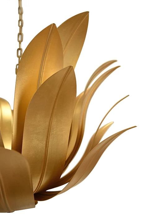 Worlds Away - Leander Leaf Blossom Chandelier In Gold Leaf - LEANDER G
