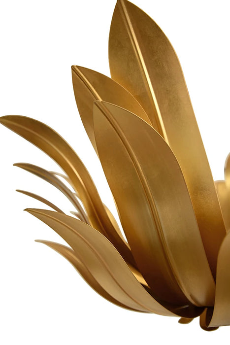 Worlds Away - Leander Leaf Blossom Chandelier In Gold Leaf - LEANDER G
