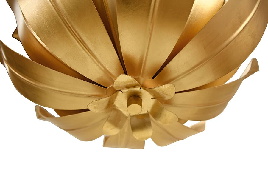 Worlds Away - Leander Leaf Blossom Chandelier In Gold Leaf - LEANDER G