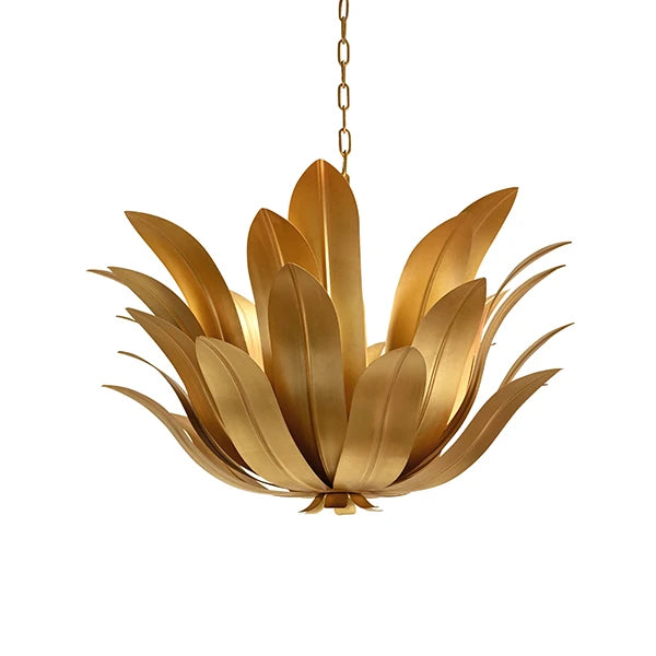 Worlds Away - Leander Leaf Blossom Chandelier In Gold Leaf - LEANDER G
