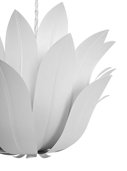 Worlds Away - Leander Leaf Blossom Chandelier In White Powder Coat - LEANDER WH