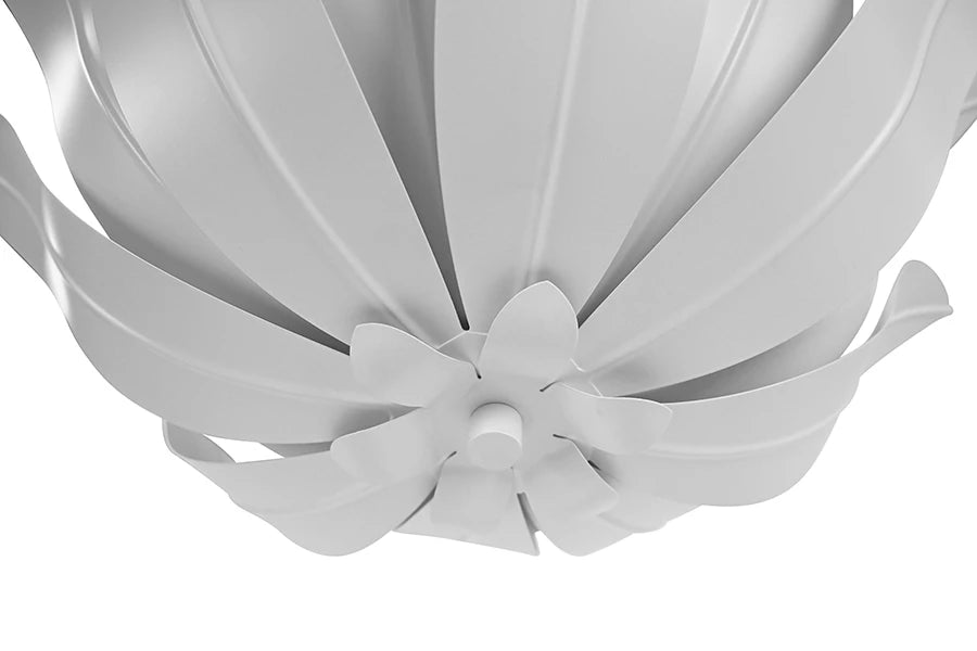 Worlds Away - Leander Leaf Blossom Chandelier In White Powder Coat - LEANDER WH