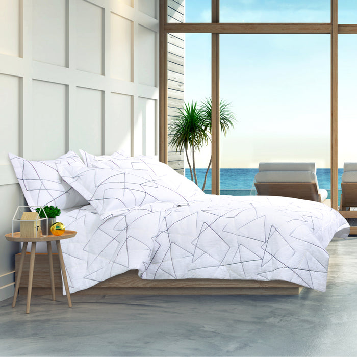 AICO Furniture - Lennox"6pc King Comforter Set"White - BCS-KS06-LENOX-WHT