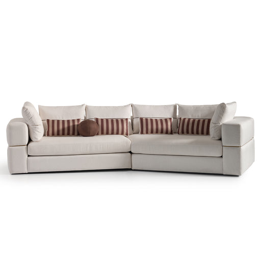 AICO Furniture - Amora 2 Piece Sectional Sofa in Oatmeal Eggshell Walnut - LFR-AMRA816-OAT-223 - GreatFurnitureDeal