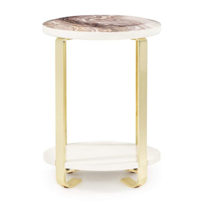 AICO Furniture - Ariana Chairside Table Gold - LFR-ARNA222-806