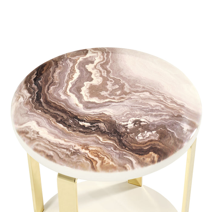 AICO Furniture - Ariana Chairside Table Gold - LFR-ARNA222-806