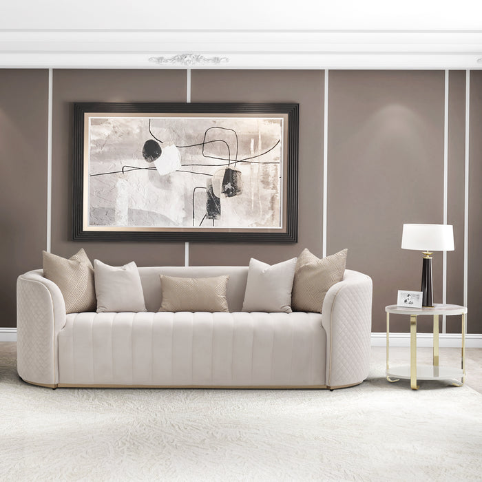 AICO Furniture - Ariana Sofa Beige Gold - LFR-ARNA815-BGE-806 - GreatFurnitureDeal