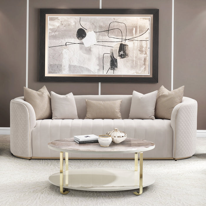AICO Furniture - Ariana Sofa Beige Gold - LFR-ARNA815-BGE-806