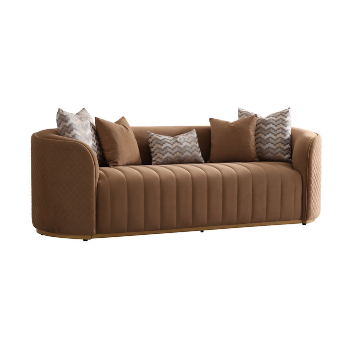 AICO Furniture - Ariana"Sofa Caramel"Gold - LFR-ARNA815-CML-806