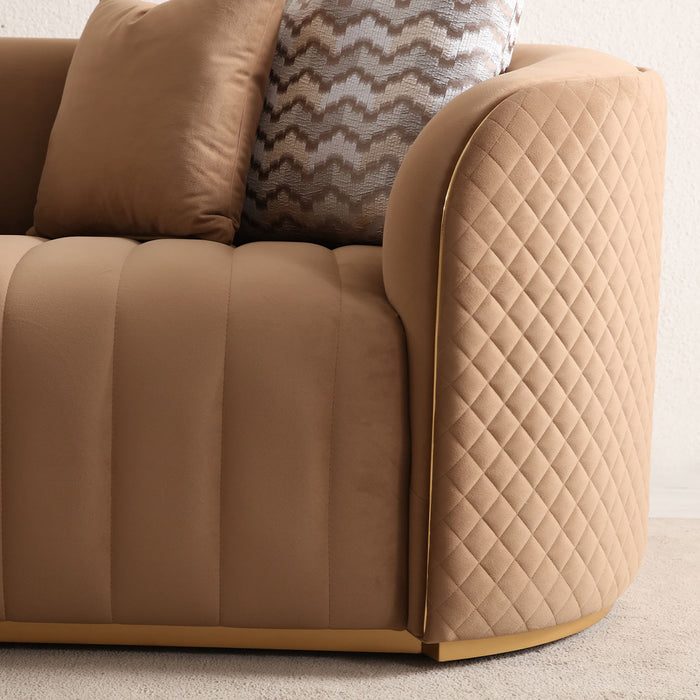 AICO Furniture - Ariana"Sofa Caramel"Gold - LFR-ARNA815-CML-806