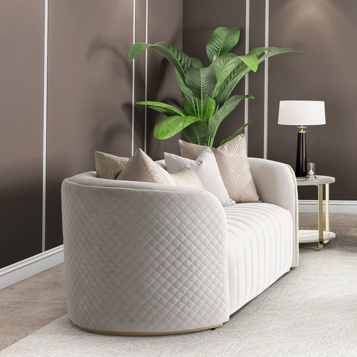 AICO Furniture - Ariana Loveseat Beige Gold - LFR-ARNA825-BGE-806