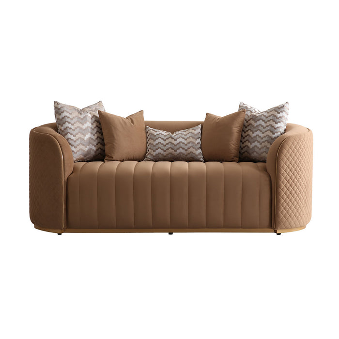 AICO Furniture - Ariana 2 Piece Sofa Set in Caramel"Gold - LFR-ARNA815-CML-806-2SET