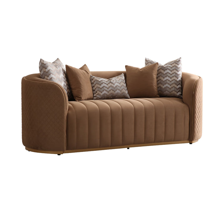 AICO Furniture - Ariana 2 Piece Sofa Set in Caramel"Gold - LFR-ARNA815-CML-806-2SET