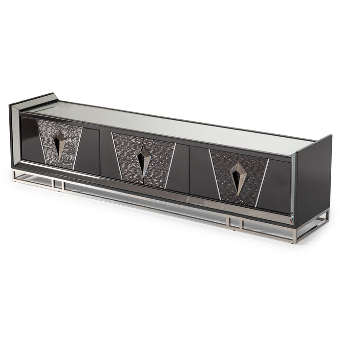 AICO Furniture - Carmela Media Cabinet in Glossy Charcoal Sand - LFR-CRMA081-830 - GreatFurnitureDeal