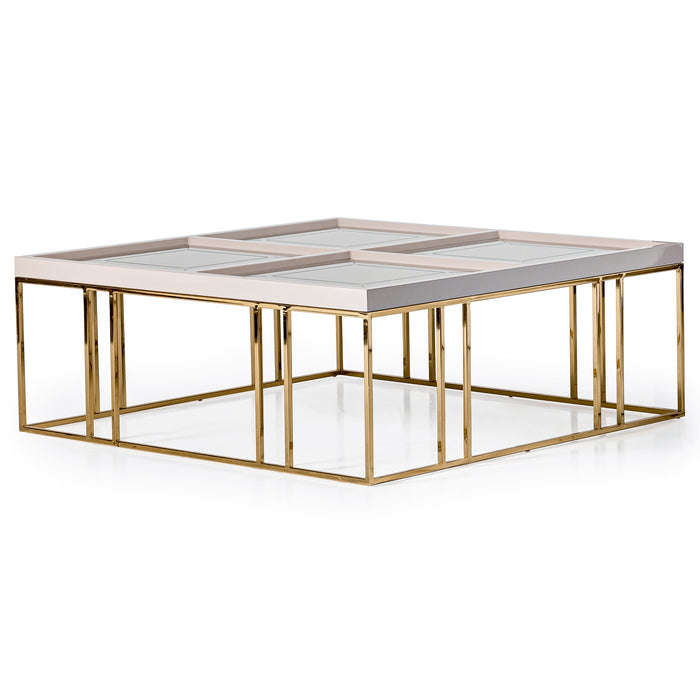 AICO Furniture - Carmela 3 Piece Occasional Table Set in Shimmer Ivory - LFR-CRMA201-CRMA202-141