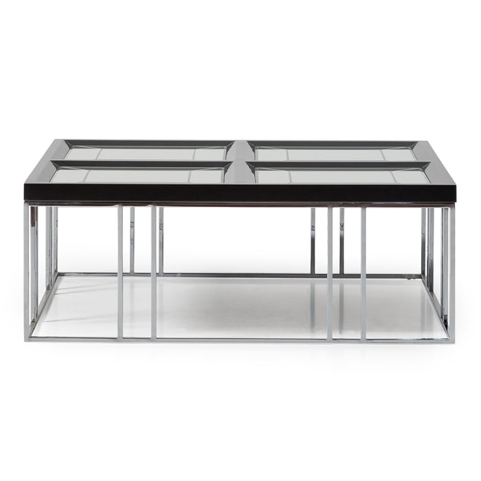 AICO Furniture - Carmela Cocktail Table in Glossy Charcoal Sand - LFR-CRMA201-830 - GreatFurnitureDeal